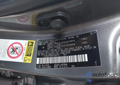 2017 Toyota Highlander Le from USA, damaged, VIN 5TDBZRFH6HS386710